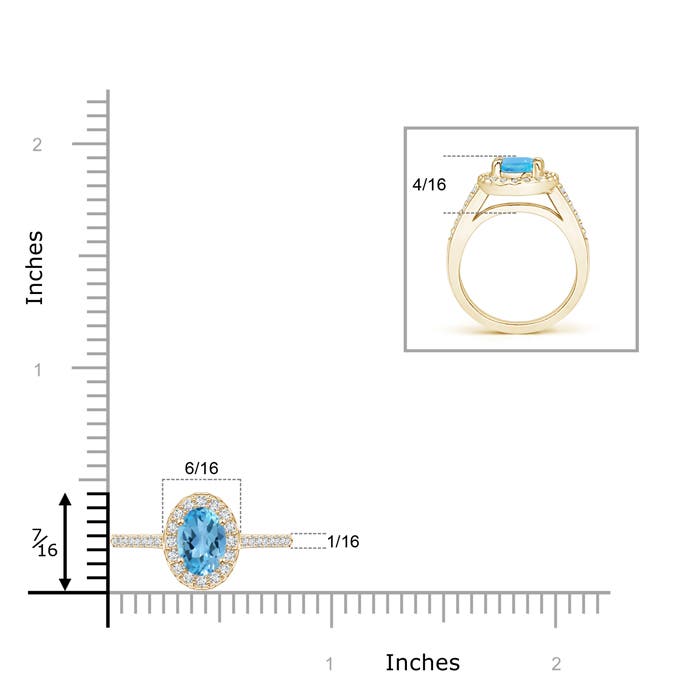 AA - Swiss Blue Topaz / 1.21 CT / 14 KT Yellow Gold