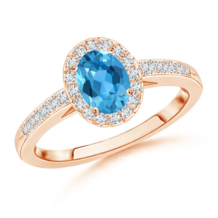 AAA - Swiss Blue Topaz / 1.21 CT / 14 KT Rose Gold