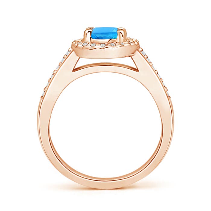 AAAA - Swiss Blue Topaz / 1.21 CT / 14 KT Rose Gold