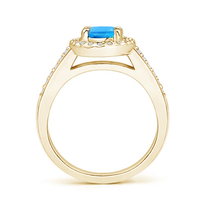 AAAA - Swiss Blue Topaz / 1.21 CT / 14 KT Yellow Gold