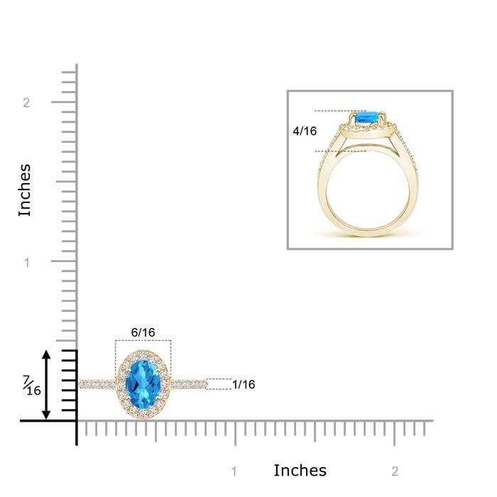 AAAA - Swiss Blue Topaz / 1.21 CT / 14 KT Yellow Gold