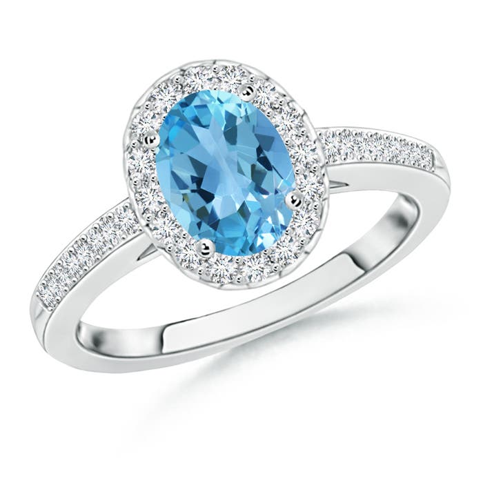 AA - Swiss Blue Topaz / 1.82 CT / 14 KT White Gold