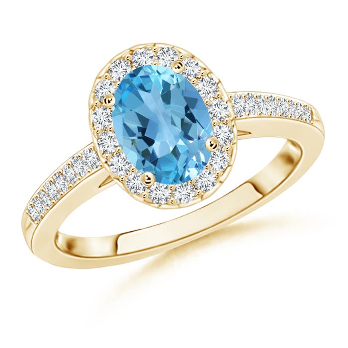 AA - Swiss Blue Topaz / 1.82 CT / 14 KT Yellow Gold