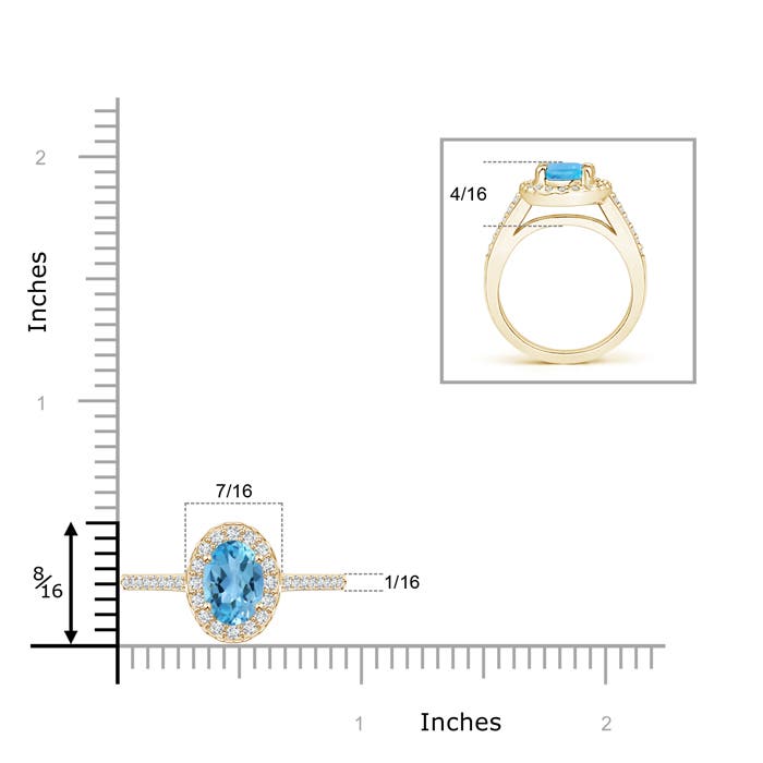 AA - Swiss Blue Topaz / 1.82 CT / 14 KT Yellow Gold