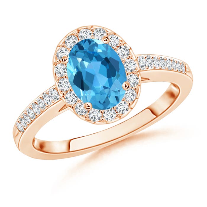 AAA - Swiss Blue Topaz / 1.82 CT / 14 KT Rose Gold