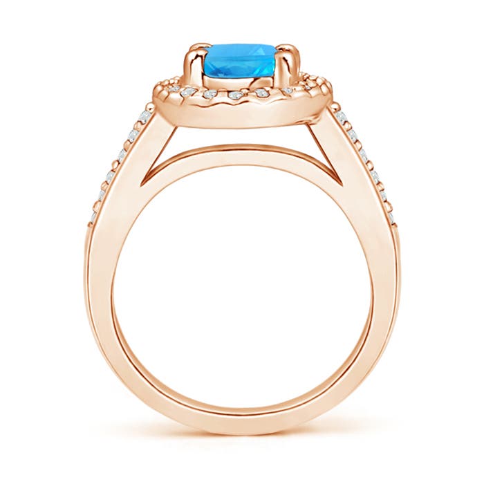 AAA - Swiss Blue Topaz / 1.82 CT / 14 KT Rose Gold