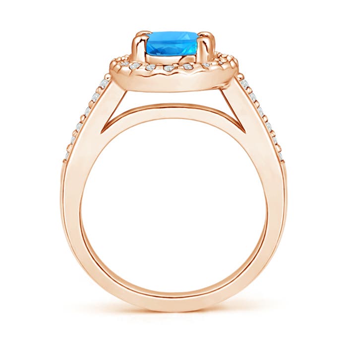 AAAA - Swiss Blue Topaz / 1.82 CT / 14 KT Rose Gold