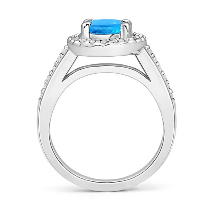 AAAA - Swiss Blue Topaz / 1.82 CT / 14 KT White Gold