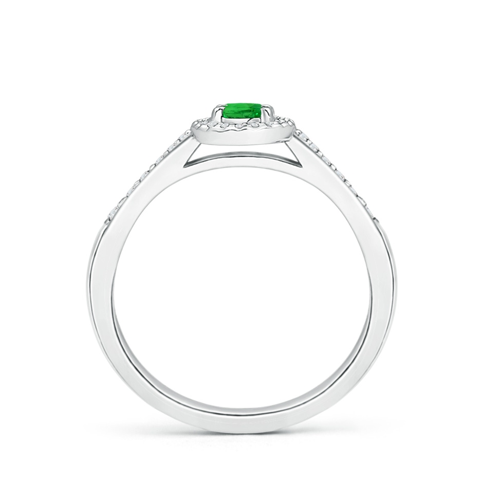 5x3mm AAAA Classic Oval Tsavorite Halo Ring with Diamond Accents in White Gold side-1