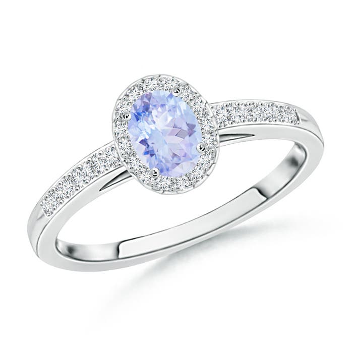 A - Tanzanite / 0.36 CT / 14 KT White Gold