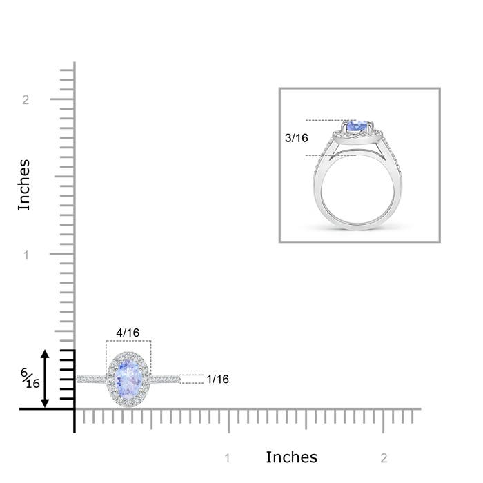 A - Tanzanite / 0.36 CT / 14 KT White Gold