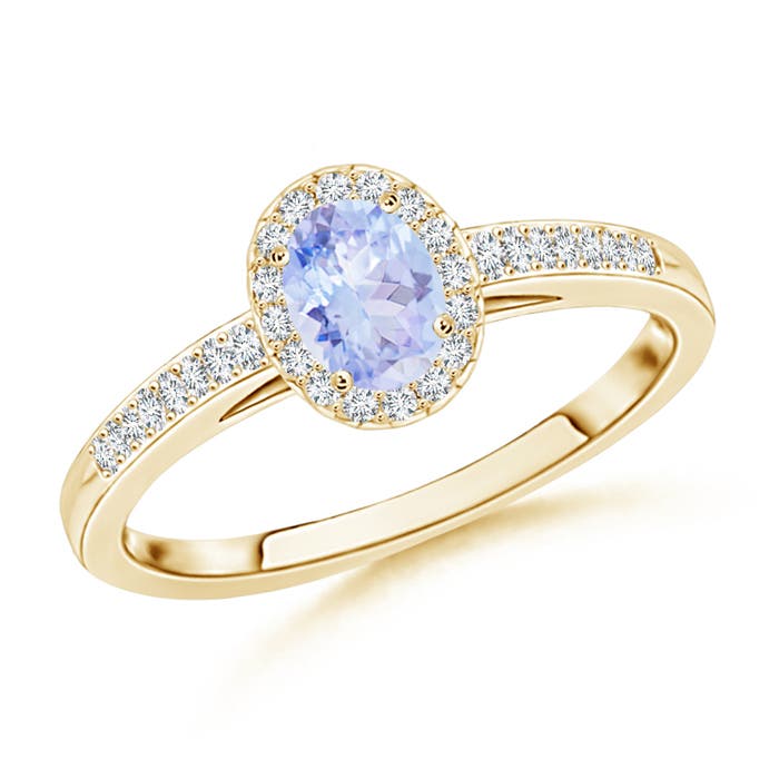 A - Tanzanite / 0.36 CT / 14 KT Yellow Gold