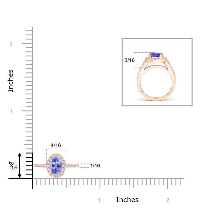 AAA - Tanzanite / 0.36 CT / 14 KT Rose Gold