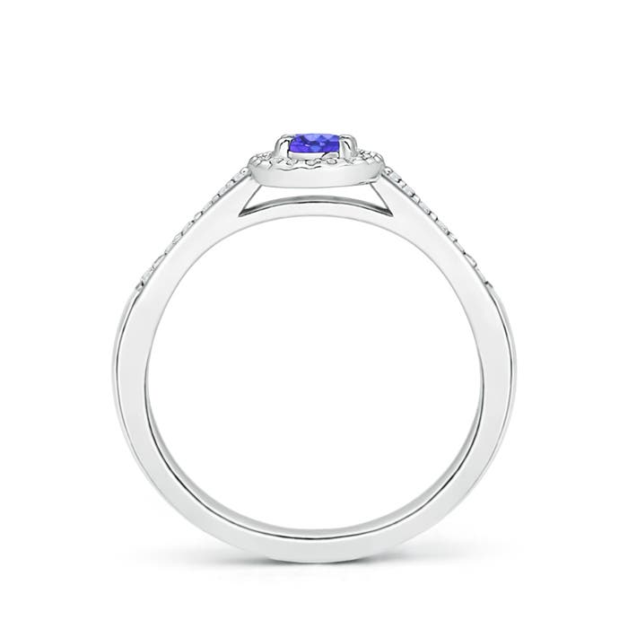 AAA - Tanzanite / 0.36 CT / 14 KT White Gold