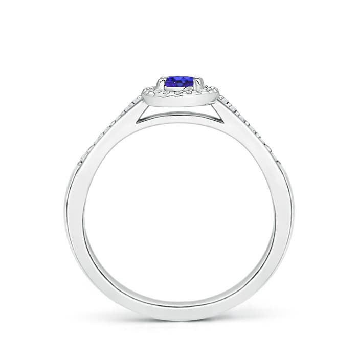 AAAA - Tanzanite / 0.36 CT / 14 KT White Gold