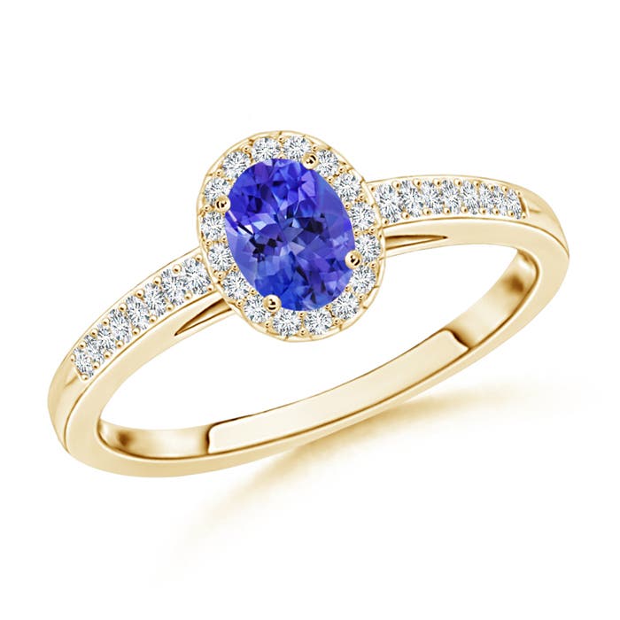 AAAA - Tanzanite / 0.36 CT / 14 KT Yellow Gold