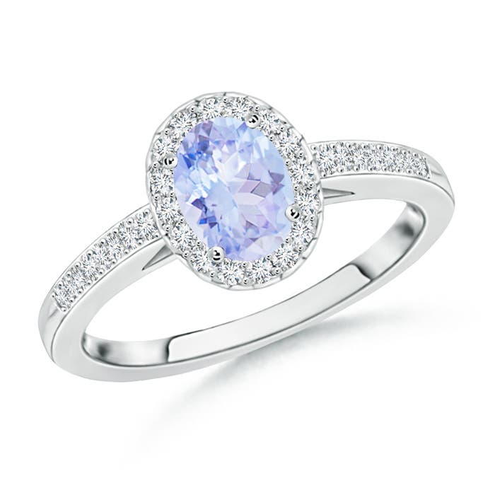 A - Tanzanite / 0.66 CT / 14 KT White Gold