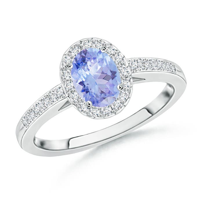 AA - Tanzanite / 0.66 CT / 14 KT White Gold