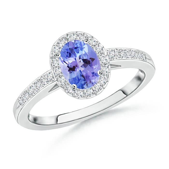 AAA - Tanzanite / 0.66 CT / 14 KT White Gold