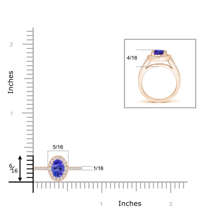 AAAA - Tanzanite / 0.66 CT / 14 KT Rose Gold