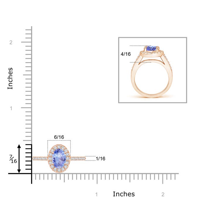 A - Tanzanite / 1.06 CT / 14 KT Rose Gold