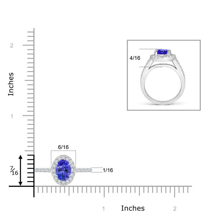 AAA - Tanzanite / 1.06 CT / 14 KT White Gold