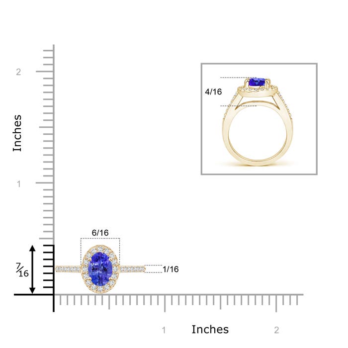 AAA - Tanzanite / 1.06 CT / 14 KT Yellow Gold