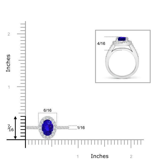 AAAA - Tanzanite / 1.06 CT / 14 KT White Gold