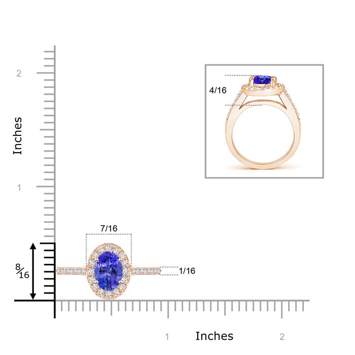 AAA - Tanzanite / 1.57 CT / 14 KT Rose Gold