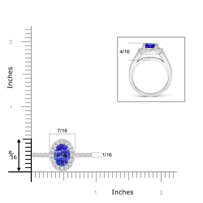 AAA - Tanzanite / 1.57 CT / 14 KT White Gold