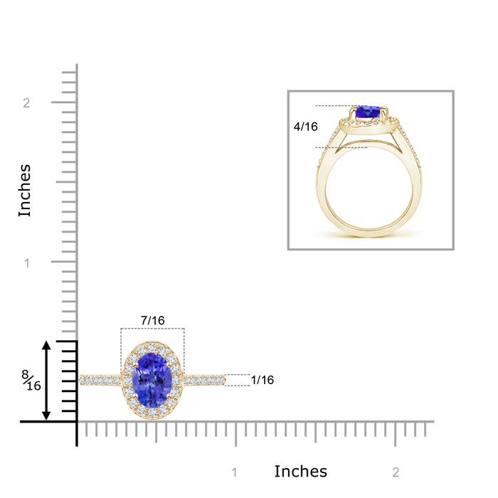 AAA - Tanzanite / 1.57 CT / 14 KT Yellow Gold