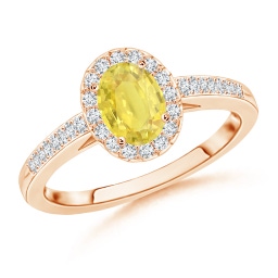Halo Yellow Sapphire Halo Rings