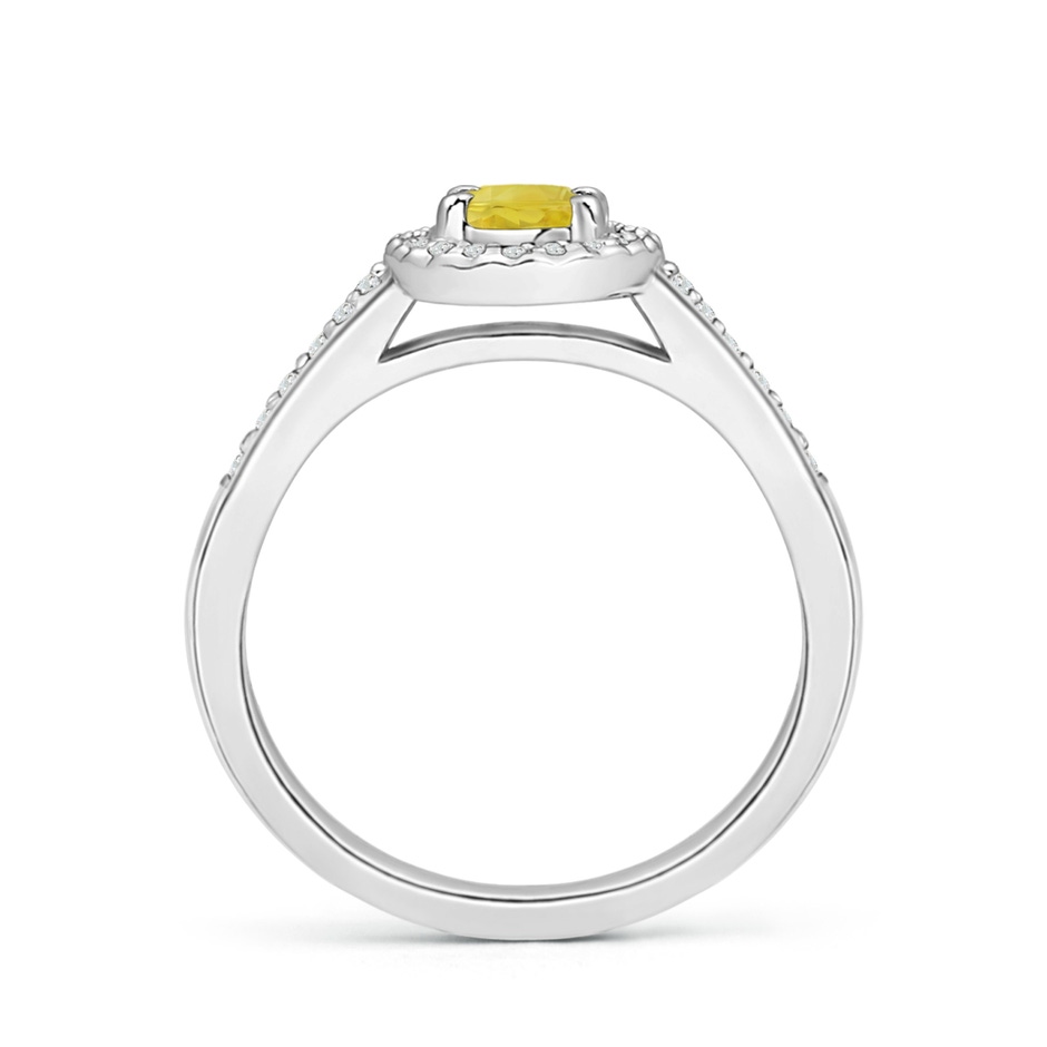 6x4mm A Classic Oval Yellow Sapphire Halo Ring with Diamond Accents in White Gold side-1