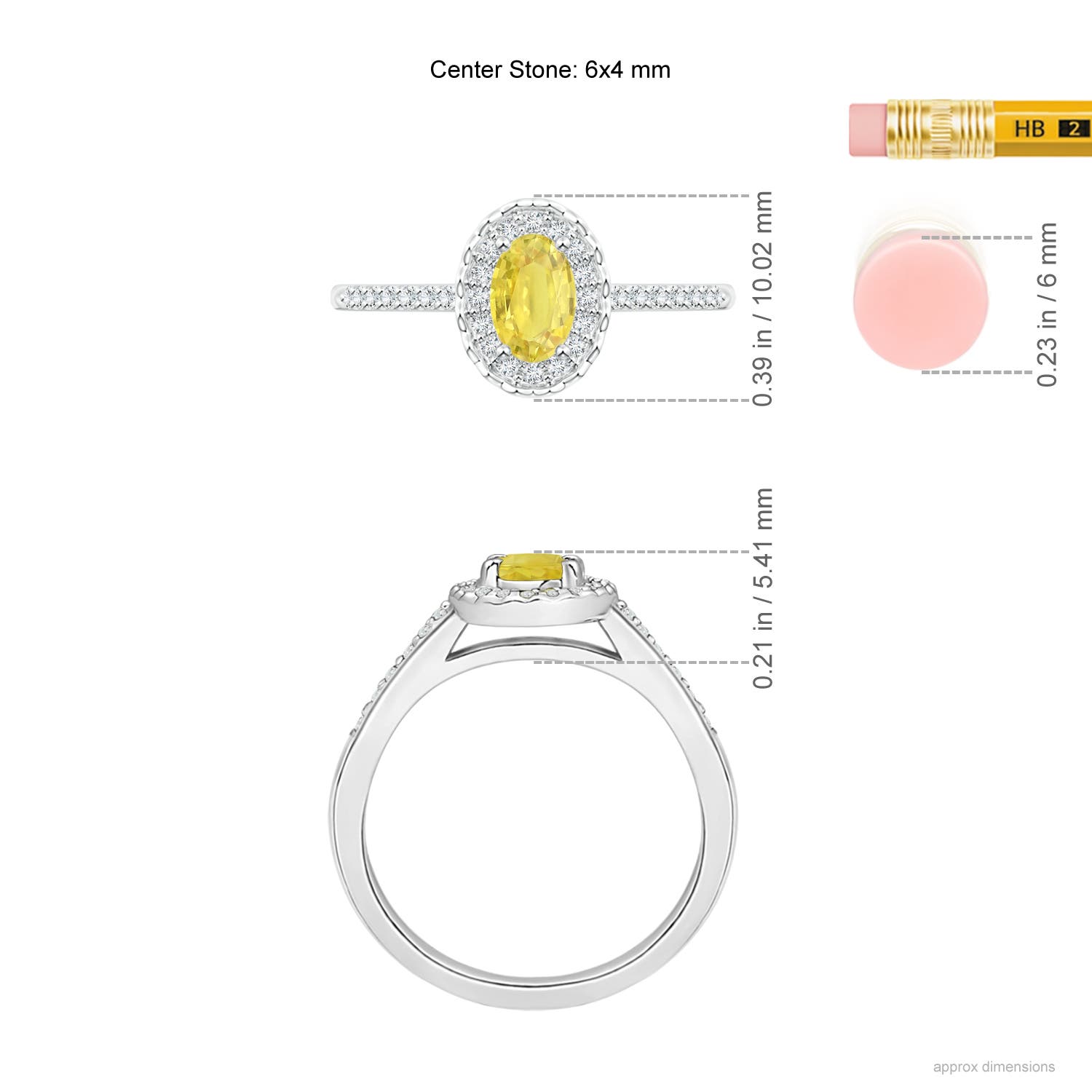 A - Yellow Sapphire / 0.87 CT / 14 KT White Gold