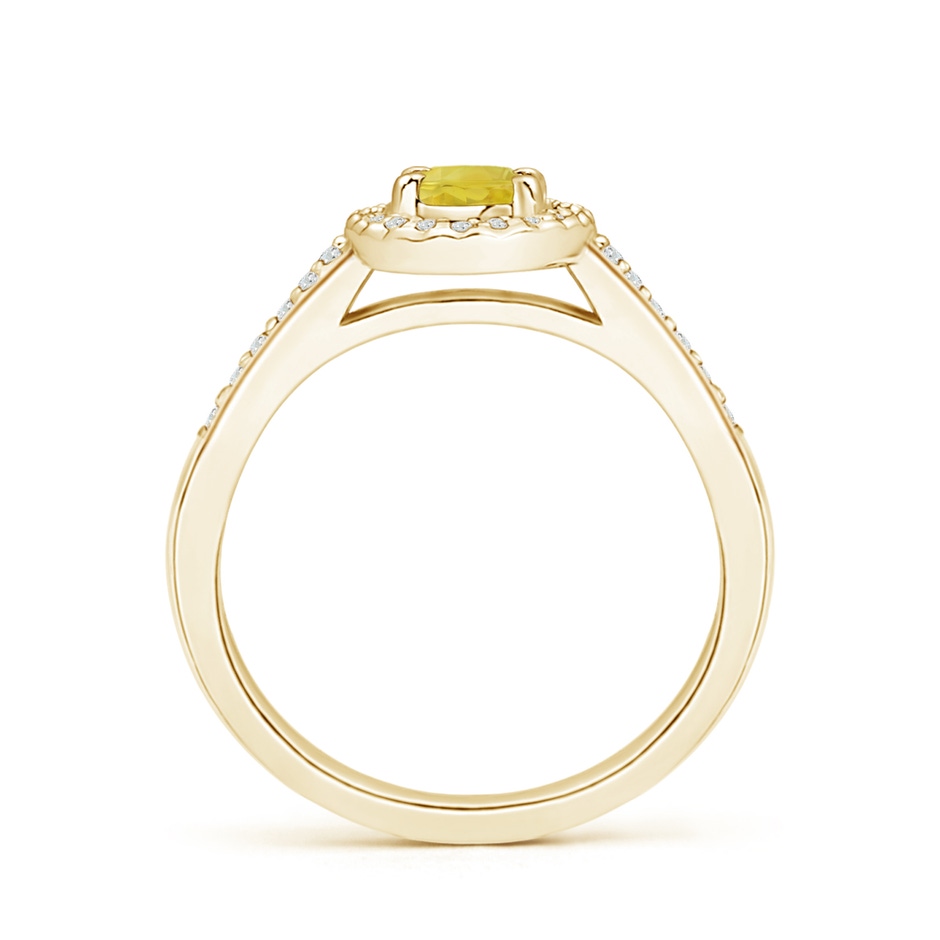 6x4mm A Classic Oval Yellow Sapphire Halo Ring with Diamond Accents in Yellow Gold side-1
