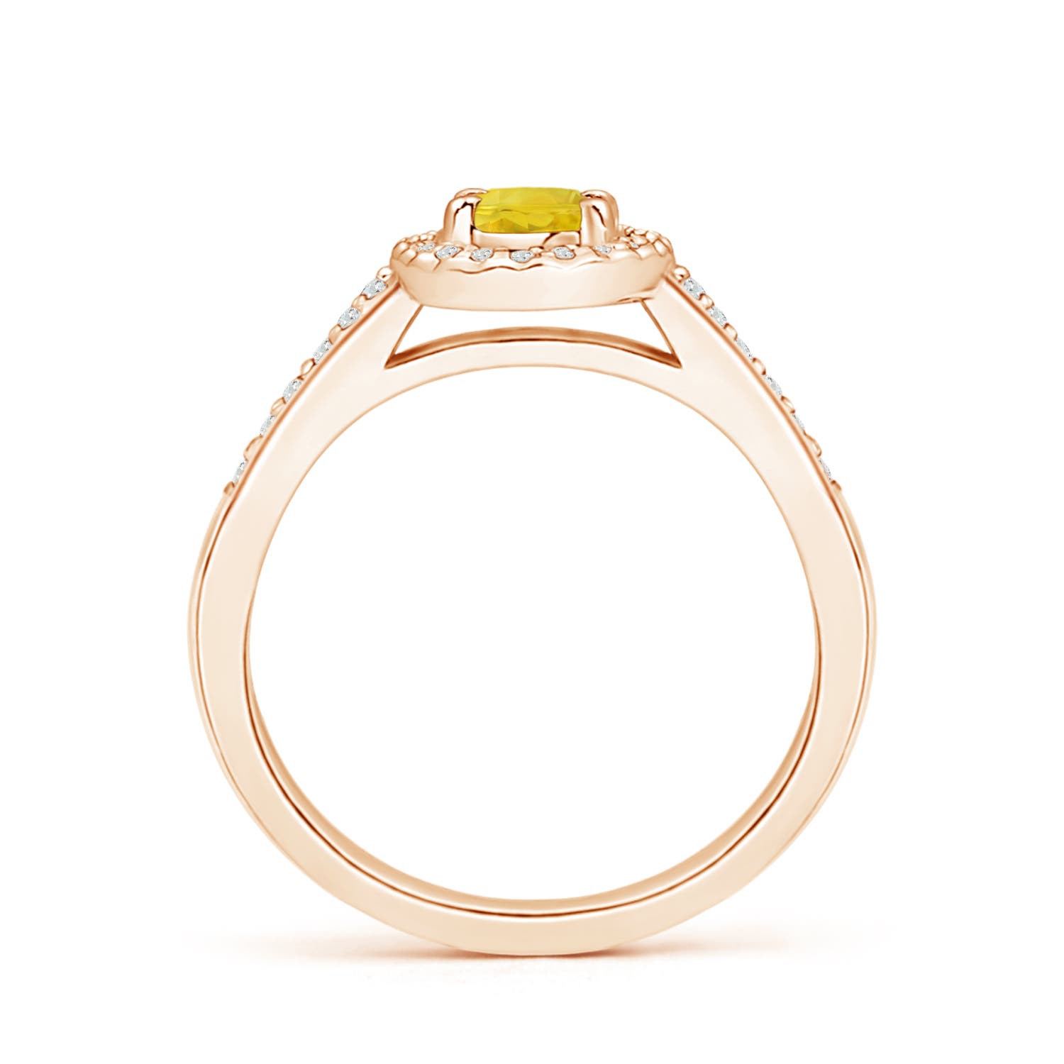 AA - Yellow Sapphire / 0.87 CT / 14 KT Rose Gold