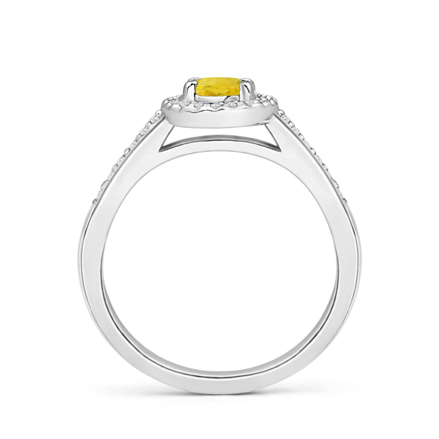 AA - Yellow Sapphire / 0.87 CT / 14 KT White Gold