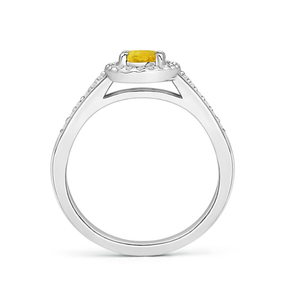 6x4mm AAA Classic Oval Yellow Sapphire Halo Ring with Diamond Accents in P950 Platinum side-1