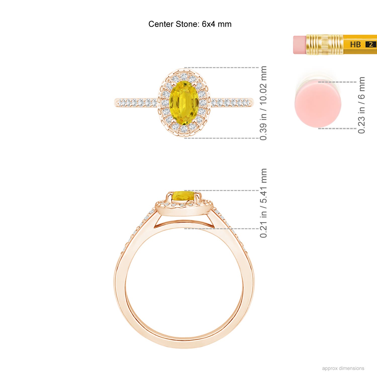 AAA - Yellow Sapphire / 0.87 CT / 14 KT Rose Gold