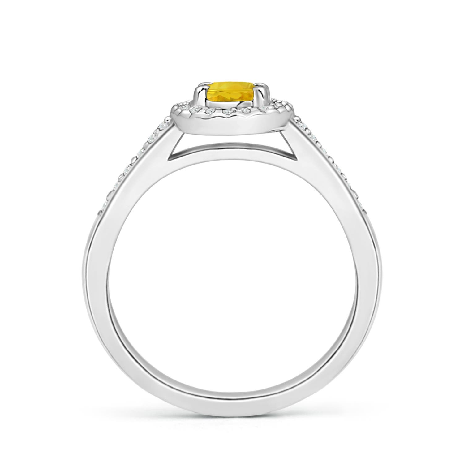 AAA - Yellow Sapphire / 0.87 CT / 14 KT White Gold