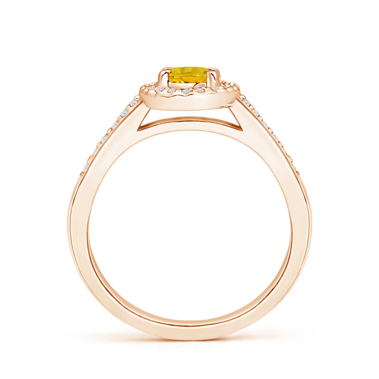 AAAA - Yellow Sapphire / 0.87 CT / 14 KT Rose Gold