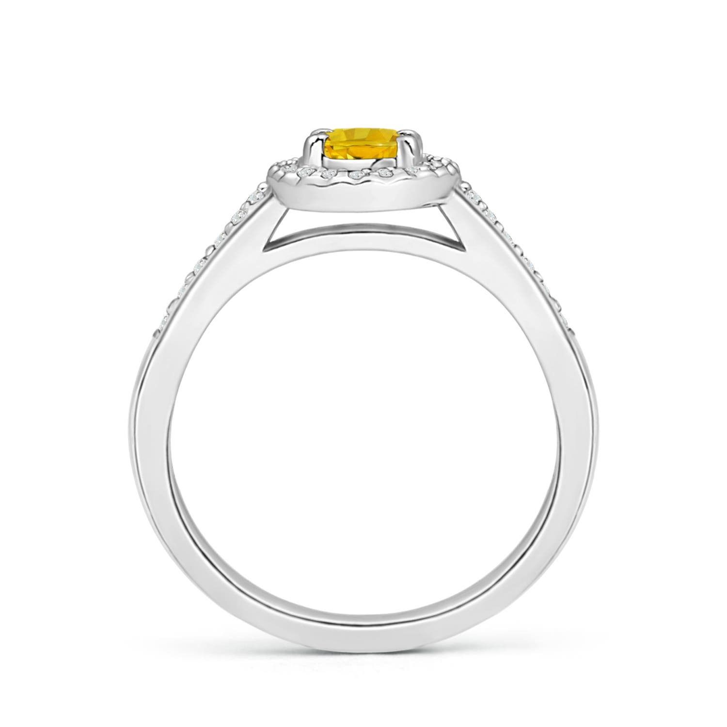 AAAA - Yellow Sapphire / 0.87 CT / 14 KT White Gold