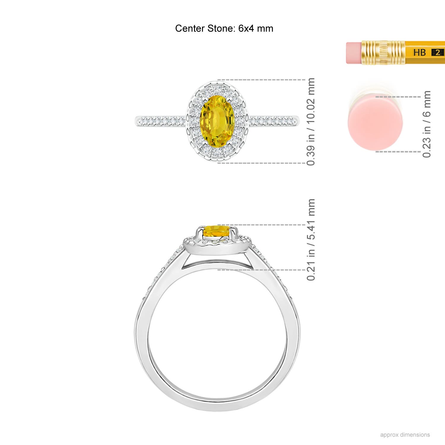 AAAA - Yellow Sapphire / 0.87 CT / 14 KT White Gold