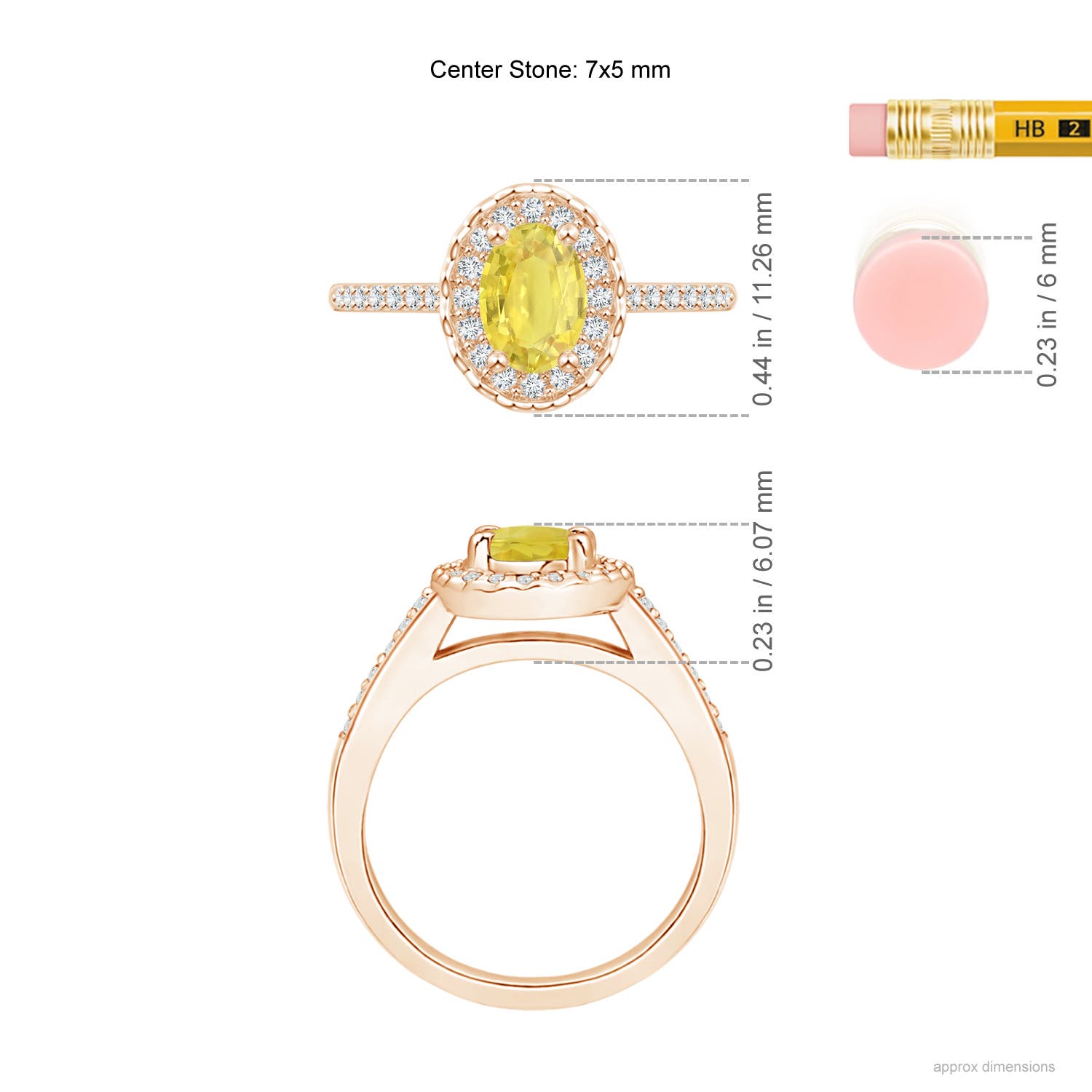 A - Yellow Sapphire / 1.26 CT / 14 KT Rose Gold