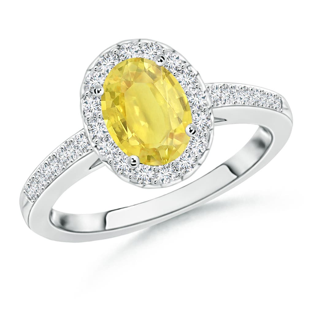 A - Yellow Sapphire / 1.26 CT / 14 KT White Gold