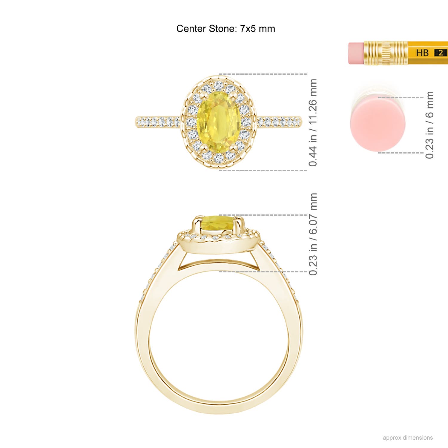 A - Yellow Sapphire / 1.26 CT / 14 KT Yellow Gold