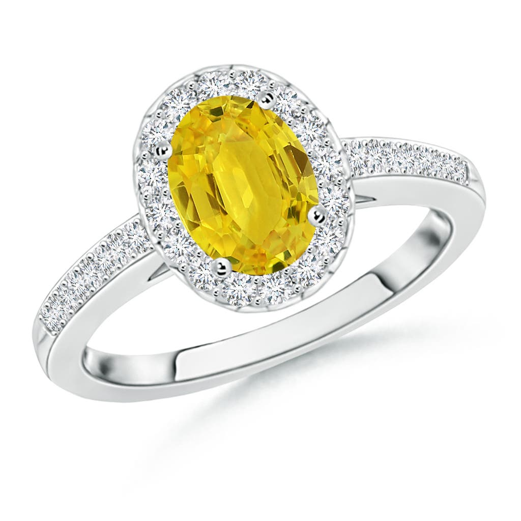 AAA - Yellow Sapphire / 1.26 CT / 14 KT White Gold