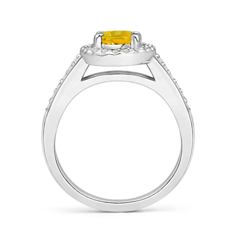 7x5mm AAAA Classic Oval Yellow Sapphire Halo Ring with Diamond Accents in White Gold side-1