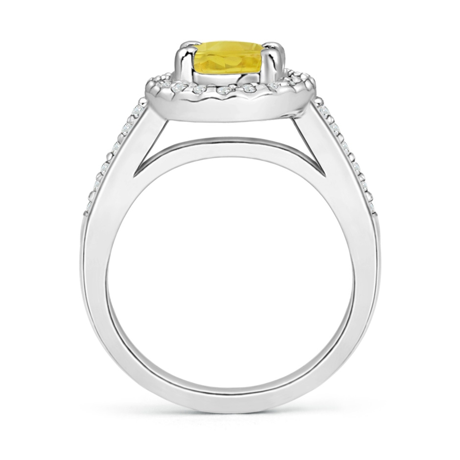 8x6mm A Classic Oval Yellow Sapphire Halo Ring with Diamond Accents in White Gold side-1