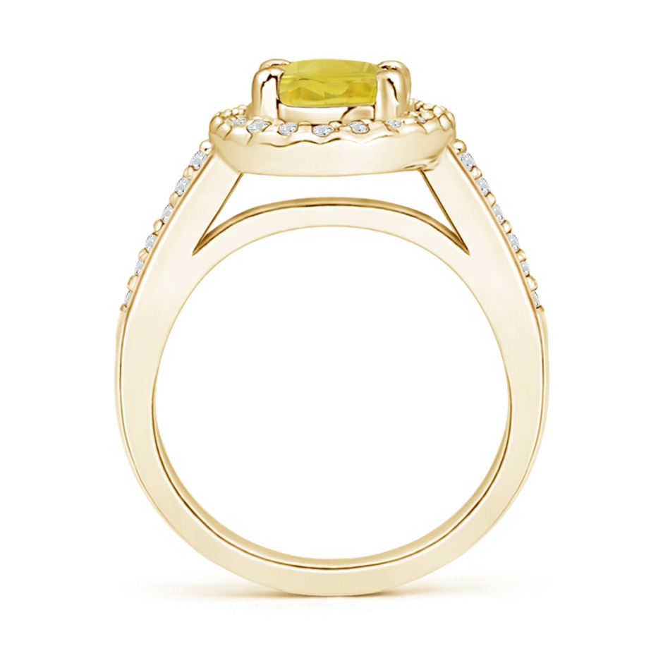 8x6mm A Classic Oval Yellow Sapphire Halo Ring with Diamond Accents in Yellow Gold side-1